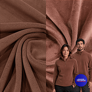 Tecido Malha Térmica Fleece Alpine Premium | 1,65m | Marrom Barro