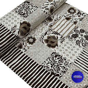 Tecido Oxford Estampado | 100% Poliéster 1,47m | Xadrez Flores 149
