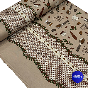 Tecido Oxford Estampado | 100% Poliéster 1,47m | Café 145