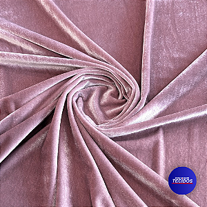 Veludo Molhado Alemão Cristal Com Brilho - 1m X 1,50m - Rose Claro