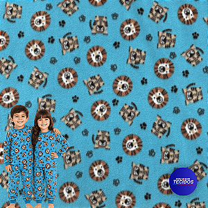 Tecido Microsoft Pettenati Estampado Antialérgico - 1m X 1,63m - Safári Azul