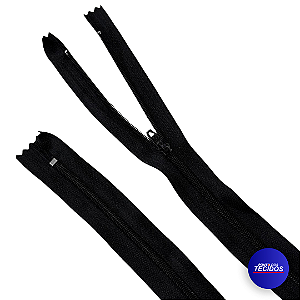 Zíper de Nylon Fino com Reforço 45cm – 100% Poliéster - Preto 310