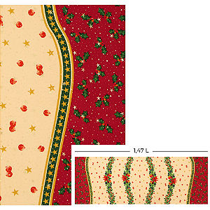 Tecido Oxford Estampado Natalino Gotas de Estrela 1m X 1,47 - Guirlanda Clássica 003