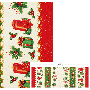 Tecido Oxford Estampado Natalino Gotas de Estrela 1m X 1,47 - Presentes e Sinos 015