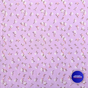 Tecido Oxfordine Estampado Floral digital - 1,50m - Lilas