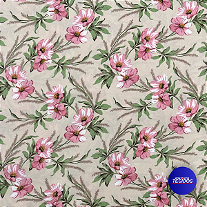 Tecido Oxford Estampado | 1m X 1,47 | Floral Margaridas Rosa HO4339-1