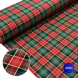 Tricoline Amaciado com Fios Dourados Natalino - 1m X 1,50m - 1053