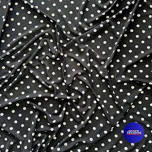 Malha Fria Liganete Estampada - 1m X 1,50m - Poa Preto