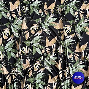 Malha Liganete Estampada - 1m X 1,60m - 529 Preto