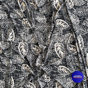 Malha Liganete Estampada - 1m X 1,60m - 532 Preto