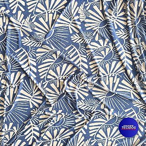 Malha Liganete Estampada - 1m X 1,60m - 564 Azul Iris