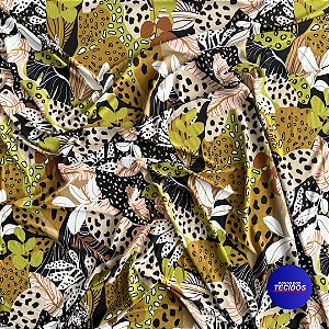 Malha Liganete Estampada - 1m X 1,60m - 544 Preto