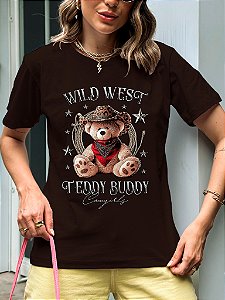 T-SHIRT PLUS SIZE URSINHO TEDDY BUDDY MARROM XG