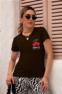 T-SHIRT CHERRY AUTHENTIC DTF CHOCOLATE