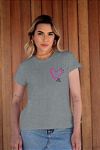 T-SHIRT CORAÇÃO WITH DTF CINZA