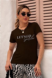 T-SHIRT LET'S GO GIRLS DTF CHOCOLATE