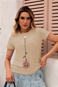 T-SHIRT FLOR I LOVE DTF BEGE