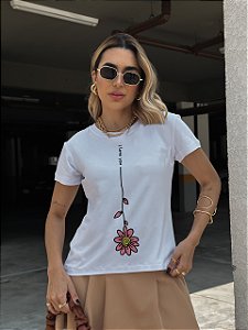 T-SHIRT FLOR I LOVE DTF BRANCO
