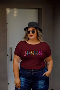 T-SHIRT PLUS SIZE JESUS IS DTF MARSALA