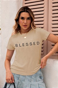 T-SHIRT BLESSED DTF BEGE