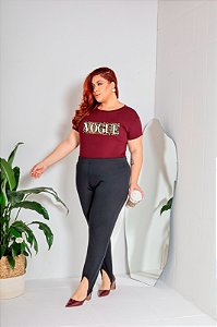 T-SHIRT PLUS SIZE VOGUE ANIMAL PRINT DTF MARSALA XG