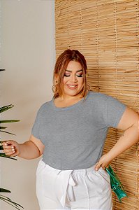T-SHIRT PLUS SIZE LISA CINZA XG