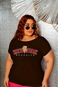 T-SHIRT PLUS SIZE URSO NEW YORK DTF CHOCOLATE XG