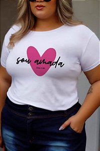 T-SHIRT PLUS SIZE SOU AMADA JO 3:16 DTF BRANCO XG