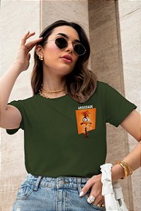 T-SHIRT ANSIEDADE DIVERTIDAMENTE DTF VERDE MILITAR