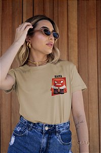 T-SHIRT RAIVA DIVERTIDAMENTE DTF BEGE