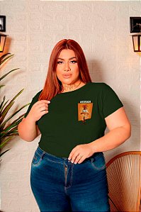 T-SHIRT PLUS SIZE ANSIEDADE DIVERTIDAMENTE DTF VERDE MILITAR XG