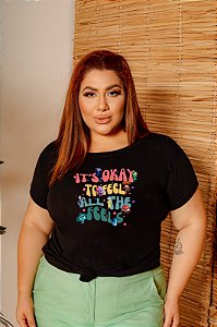 T-SHIRT PLUS SIZE IT'S OKAY DIVERTIDAMENTE DTF XG