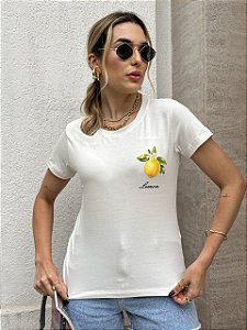 T-SHIRT LIMÃO DTF BRANCO