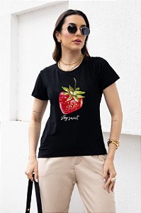 T-SHIRT MORANGO STAY SWEET DTF CHOCOLATE