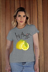 T-SHIRT LES FRUITS LEMON DTF CINZA