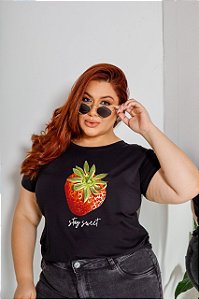 T-SHIRT PLUS SIZE MORANGO STAY SWEET DTF XG
