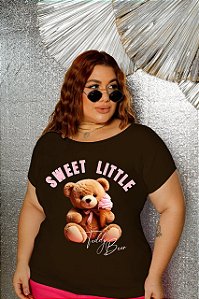 T-SHIRT PLUS SIZE URSINHO SWEET DTF CHOCOLATE XG