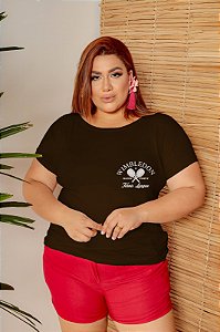 T-SHIRT PLUS SIZE RAQUETES WIMBLENDON DTF CHOCOLATE XG