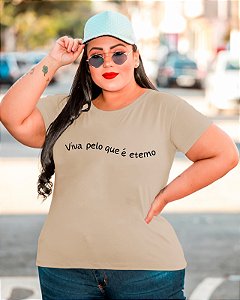 T-SHIRT PLUS SIZE VIVA INFINITO DTF BEGE XG
