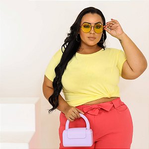 T-SHIRT PLUS SIZE LISA AMARELO BEBÊ XG
