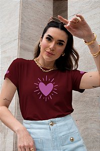 T-SHIRT CORAÇÕES DTF MARSALA