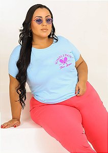 T-SHIRT PLUS SIZE RAQUETES WIMBLENDON DTF AZUL BEBÊ XG