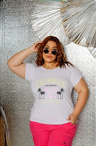T-SHIRT PLUS SIZE RAQUETE CALIFORNIA DTF BRANCO XG