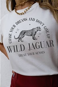 T-SHIRT WILD JAGUAR DTF OFF WHITE