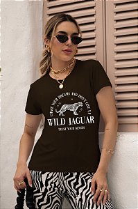 T-SHIRT WILD JAGUAR DTF CHOCOLATE