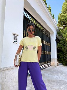 T-SHIRT RAQUETE CALIFORNIA DTF AMARELO BEBÊ
