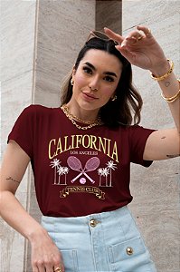 T-SHIRT RAQUETE CALIFORNIA DTF MARSALA