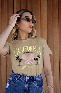 T-SHIRT RAQUETE CALIFORNIA DTF BEGE