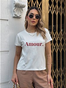 T-SHIRT AMOUR. DTF OFF WHITE