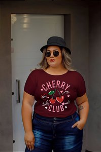 T-SHIRT PLUS SIZE CHERRY CLUB DTF MARSALA XG